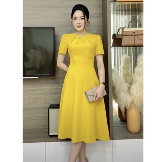 Váy xòe trơn cổ tròn xếp ly ZYM'S HOUSE K1379, K1380, K1381