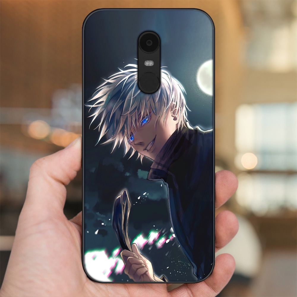 Ốp lưng Xiaomi Redmi 5 Plus viền đen in hình Satoru Jujutsu Kaisen
