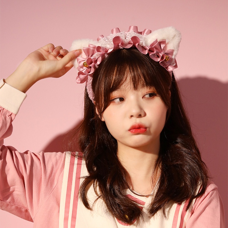 Băng Đô Tai Mèo Hoạt Hình Mềm Mại Chăm Sóc Da Cho Nữ