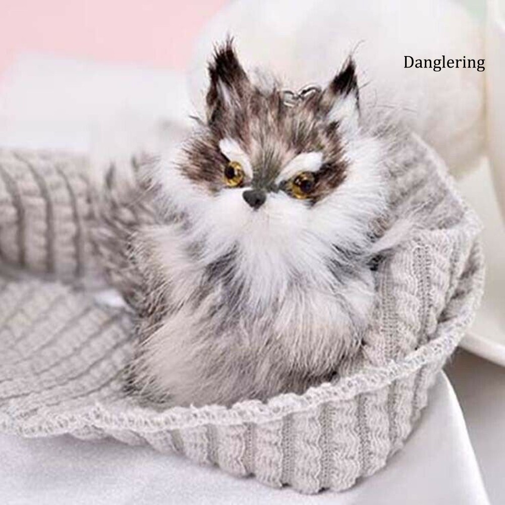 Móc khoá gắn thú bông hình con cáo nhiều lông đáng yêu