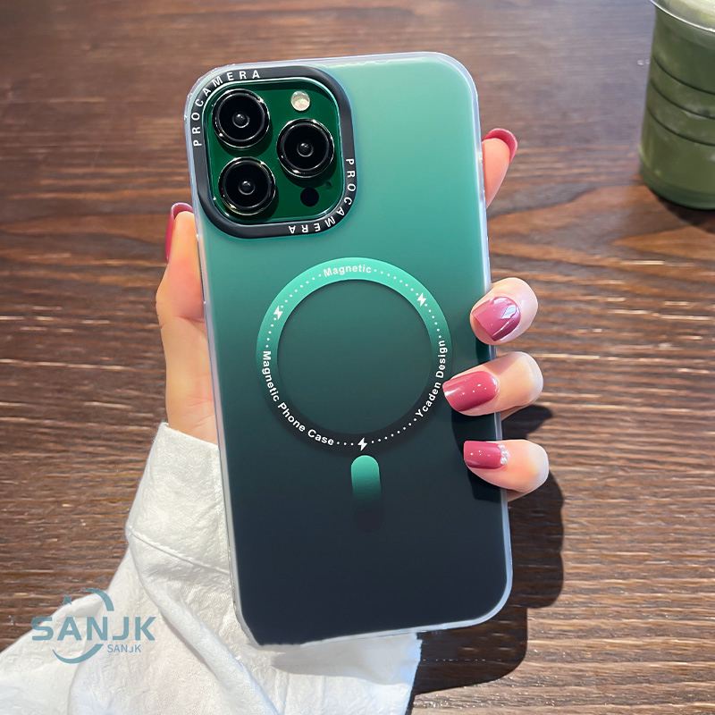 Mới!! Ốp Điện Thoại Từ Tính Màu Gradient Cho iPhone 11 12 13 14 Pro Max ốp điện thoại