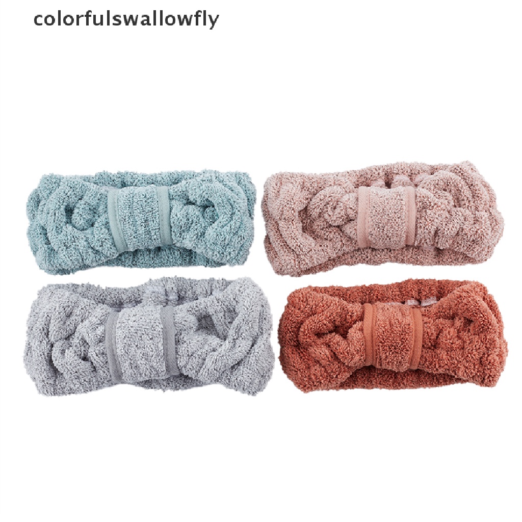Colorfulswallowfly Coral Fleece Headband Facial Elastic Hair Band Wash Face  Turban Hair Accessories CSF