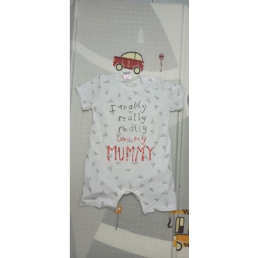 BodySuit,áo liền quần dễ thương ngắn tay kiểu bố yêu cho bé gái (2300),cotton 100%, thương hiệu Aiueo Nhật Bản.