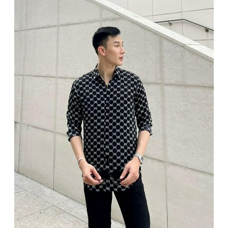 áo sơ mi nam dài tay vải lụa S105