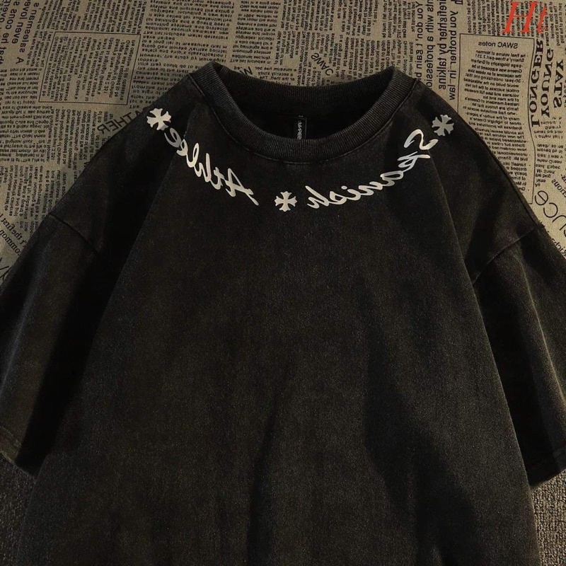 Áo loang chữ vòng cổ Span H2A768