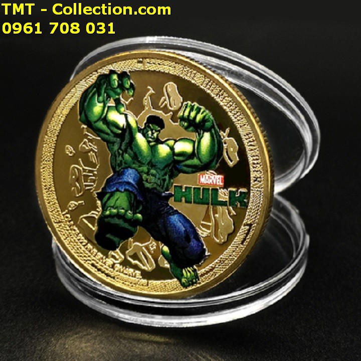 Xu Avengers Marvel Siêu Anh Hùng Hulk Vàng; Màu: vàng; đường kính của xu là 4cm-TMT Collection-SP002460