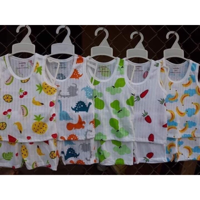 Bộ ba lỗ cotton giấy cho bé trai và gái size đại 15-24kg