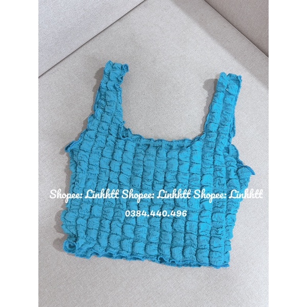 ÁO CROPTOP 2 DÂY XỐP BASIC ÔM BODY