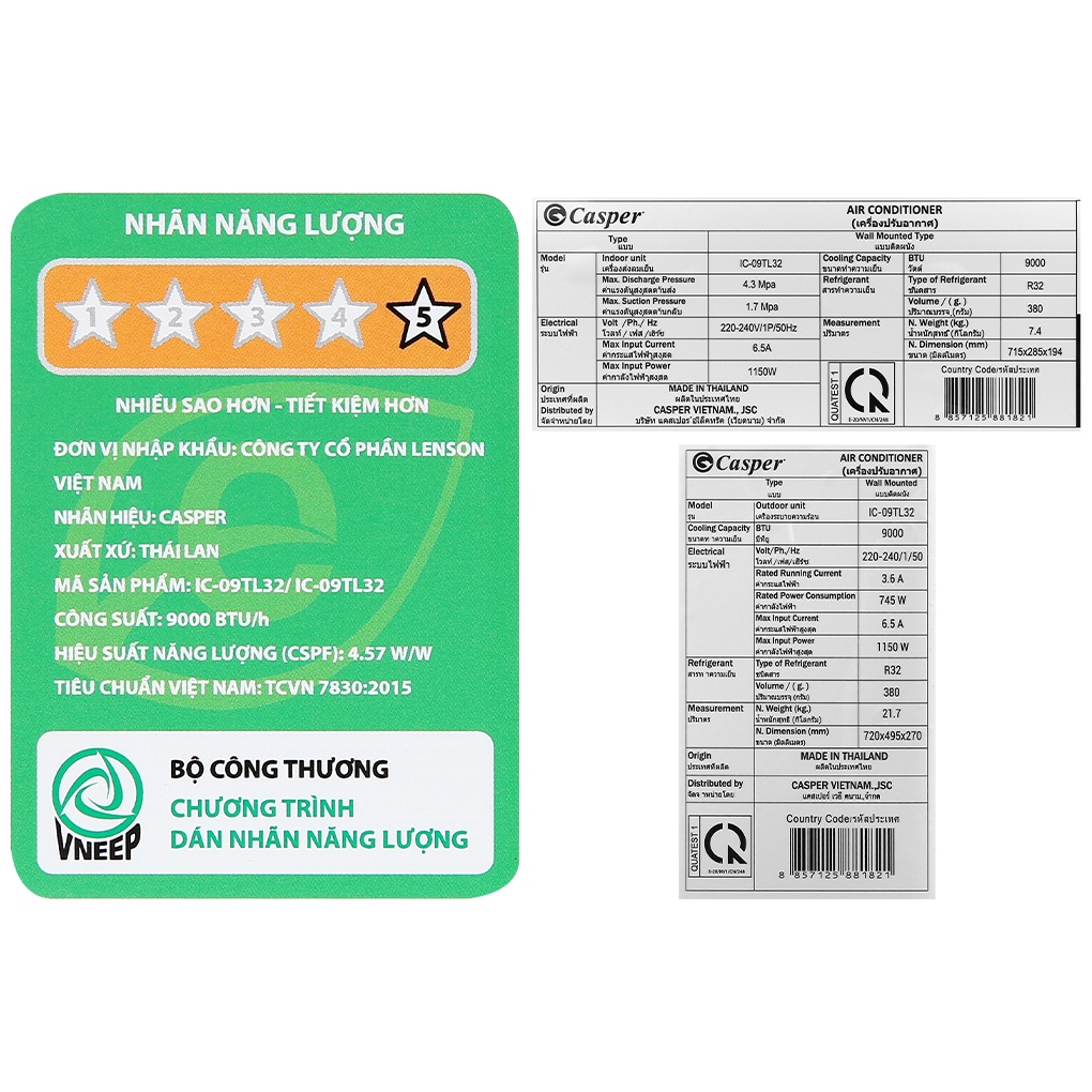 [MIỄN PHÍ LẮP ĐẶT - VẬN CHUYỂN] IC-09TL32 - Máy Lạnh Inverter CASPER 1.0 HP IC-09TL32