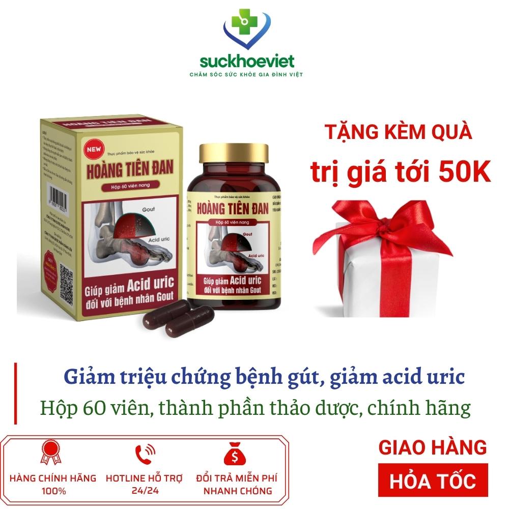 (6 tặng 1) Hoàng tiên đan giảm triệu chứng bệnh Gút giảm acid uric Tăng cường chức năng gan thận hộp 60v