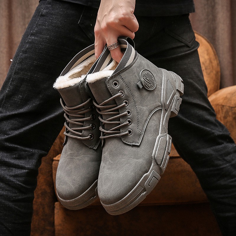 Giày Boot Martin Cổ Cao Chất Liệu Cotton Giữ Ấm Mùa Đông Phong Cách Anh Quốc Mới 2021 Cho Nam | BigBuy360 - bigbuy360.vn