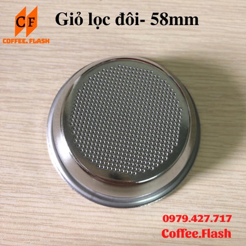 Giỏ Lọc  Đôi 58mm - Filter Basket 58mm- Chén lọc đôi cho tay pha máy cà phê