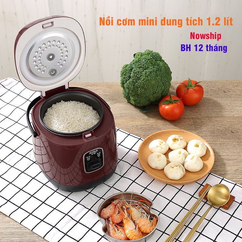 [Mã 154ELSALE2 giảm 7% đơn 300K] Nồi Cơm Điện Mini Đa Năng JIASHI 1,2L Hàng Nội Địa Cao Cấp (tặng kèm ổ cắm)