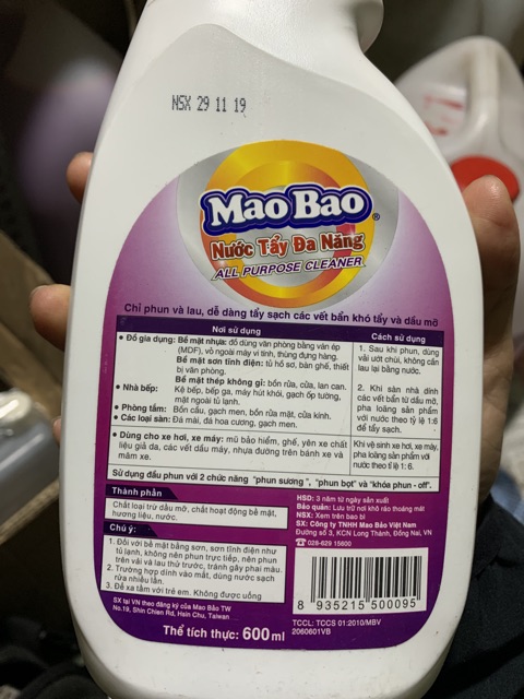 Nước tẩy đa năng Maobao