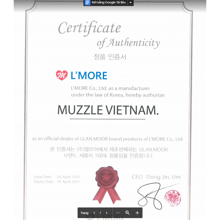 Nước Tẩy Trang Thải Độc Tố GLAN MOOR Detok Zeolite Trumble Cleasing Water