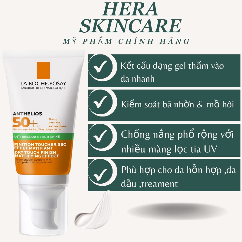 Kem Chống Nắng Cho Da Dầu La Roche Posay Anthelios Anti-Shine Dry Touch Gel Cream SPF 50+