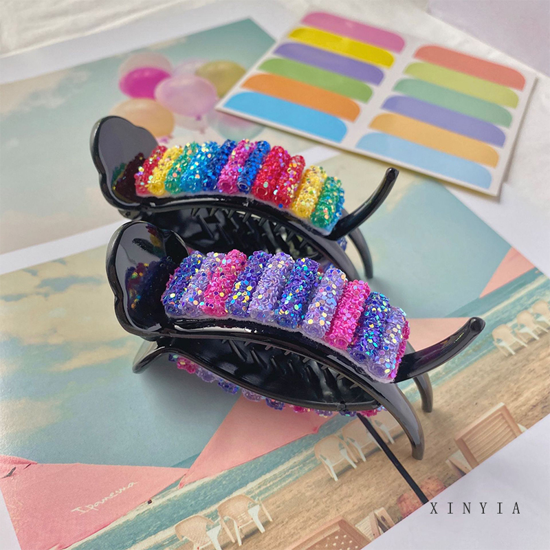 Kẹp gắp tóc màu cầu vồng thời trang Hàn Quốc cho nữ