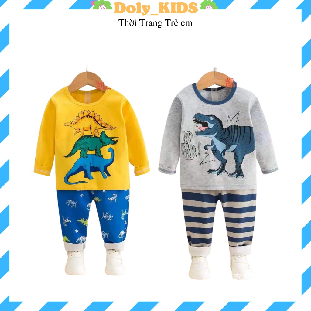 Đồ bộ bé trai bé gái Hàn Quốc Doly_kids, quần áo bé trai bé gái dài tay cho bé XH001, quần áo trẻ em từ 7-15kg