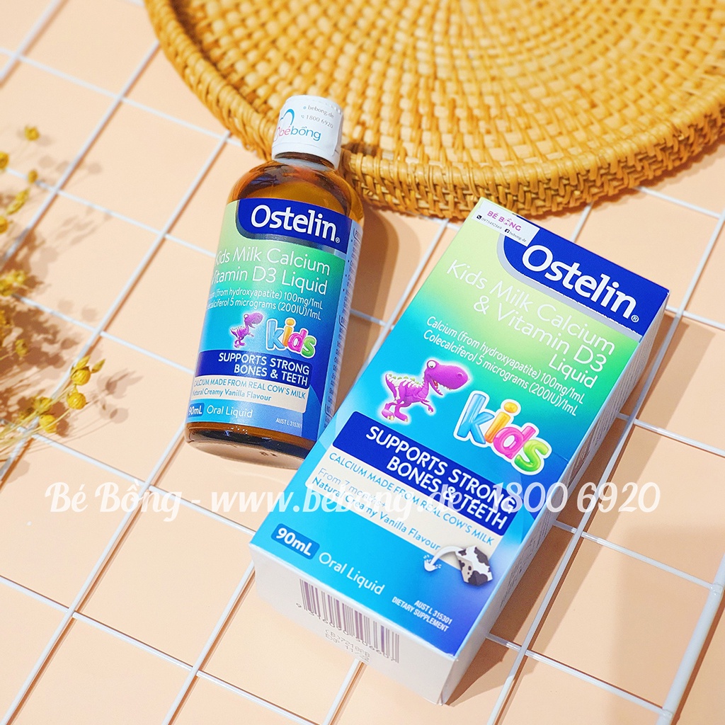 Canxi và vitamin D3 dạng nước Ostelin Úc 90ml