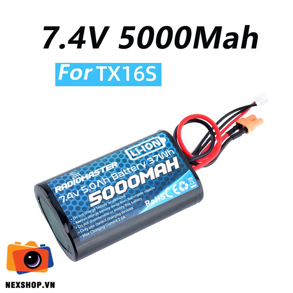 Pin Lipo cho RadioMaster TX16 7.4V 5.0 AH Bettery 37Wh 5000 mAh