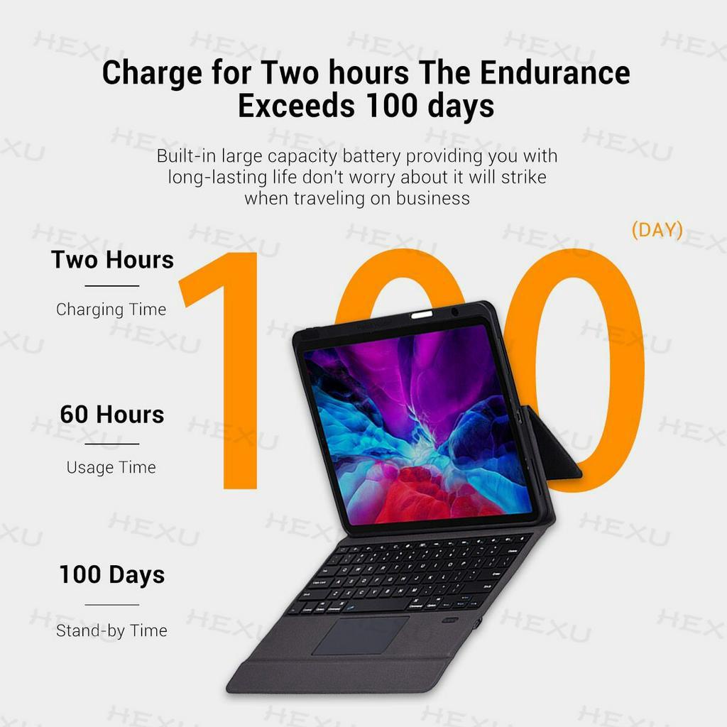 Bao Da Máy Tính Bảng Kèm Bàn Phím Bluetooth Không Dây Có Ngăn Đựng Bút Cho IPad Pro 11 12.9 2021 Air3 10.5 9th Gen 10.2 Air5 10.9 2022 Air4 4th 2020