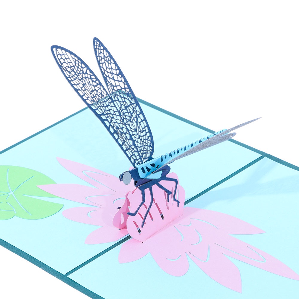 💜DLWLRMA💜 Hollow 3D Pop Up Card Special Occasion Greeting Card Love Pop Dragonfly Specialty Paper Gift Mother's Day Flowers Hobby Birthday