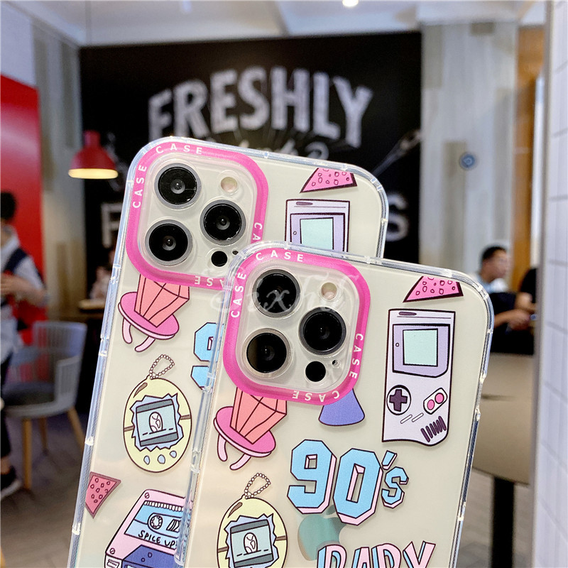 Ready Stock iphone 12 11 Pro Max SE 2020 12 Mini X Xr Xs Max 8 7 6s 6 Plus Phone Case Pink Game Transparent Shell Silicon Soft TPU Fashion Casing Protection Anti-fall Back Cover