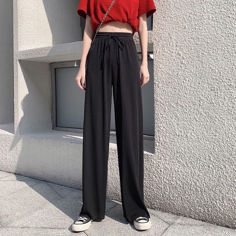 Quần Culottes 💕 Quần Ống Rộng Nữ Chất Vải Gân Tăm Mát Lạnh