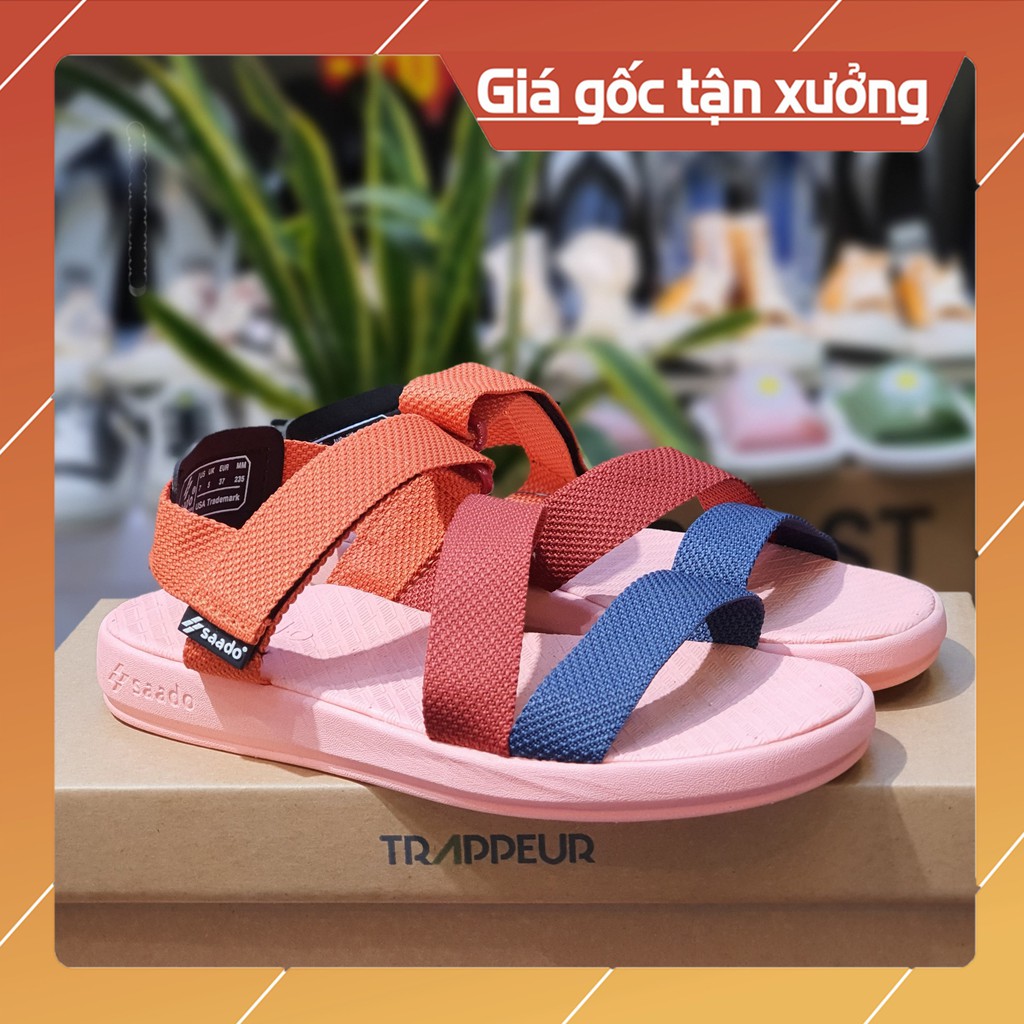 Sandal Saado nữ phối màu - Dép quai hậu đi học, đi chơi nhẹ êm, thời trang SE01, SE02, SE03