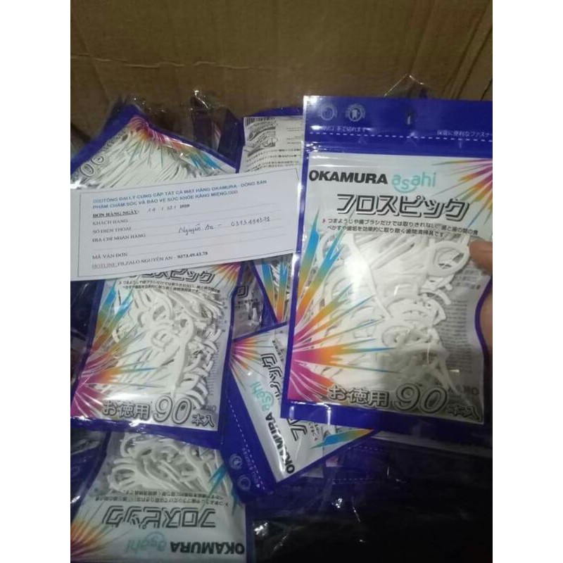 Tăm chỉ nha khoa Okamura gói 90c