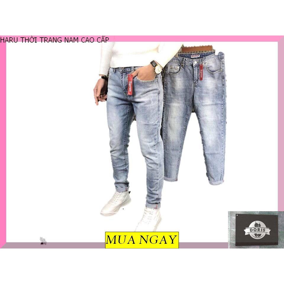 Quần Jean Nam Co Giãn 4 Chiều Cao Cấp Không Ra Màu quần jean nam rách đầu gối đẹp