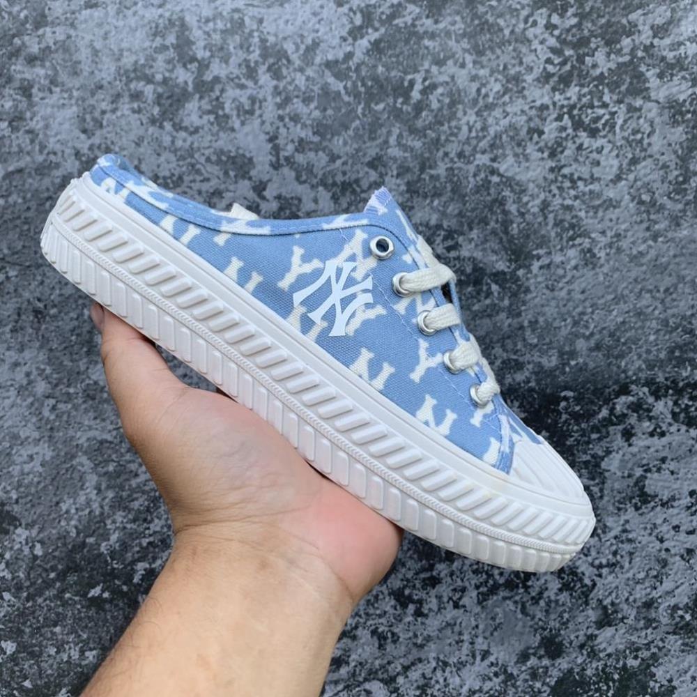 Giày thể thao Sục lười nữ MLB ny đạp gót màu xanh dương sneaker nam nữ Hot trend 2022
