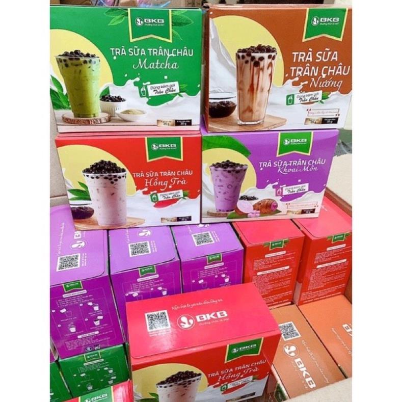 Trà sữa uống liền BKB dạng hộp (8 gói trà sữa và 8 gói trân châu) (N12)