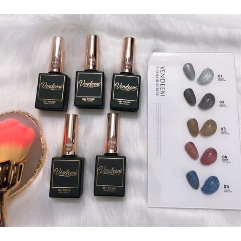 Set sơn gel nhủ flash H46 Vendeeni 5 màu kèm khung ,móng - Set