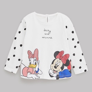 Áo Zara dài tay cotton Daisy & Minnie