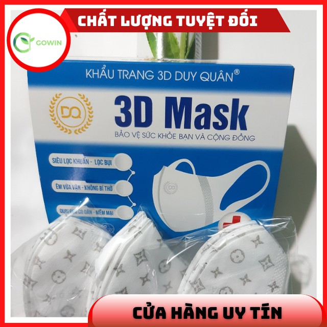 [Mẫu Mới Hot] Khẩu Trang 3D Mask LV Họa Tiết Duy Quân Xuân Lai Chất Dày Dặn, Quai Bền Dai, Ôm Mặt, Hộp 50 Chiếc Siêu Đẹp