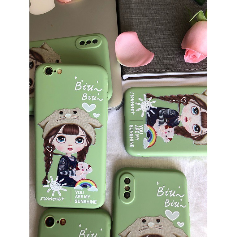 ỐP IPHONE BẢO VỆ CAM/CHỐNG VÂN TAY/CHỐNG BỤI - NEW GIRL CUTE XANH LÁ CÂY TPU full case 6/6s đến 11promax - h case | BigBuy360 - bigbuy360.vn