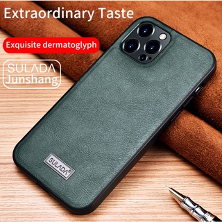 Ốp lưng da PU viền dẻo iPhone 13, 13 Pro, 13 Pro Max Hiệu Sulada chống sốc đẹp sang trọng