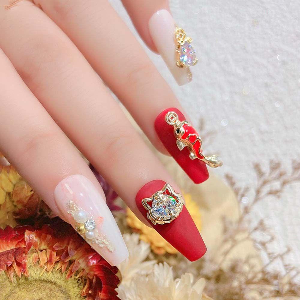 Phụ Kiện Trang Trí Móng Tay Họa Tiết Năm Mới 2022 Sang Trọng Cho Nữ|Túi Đựng Tiền Trang Trí Móng Tay Nghệ Thuật DIY