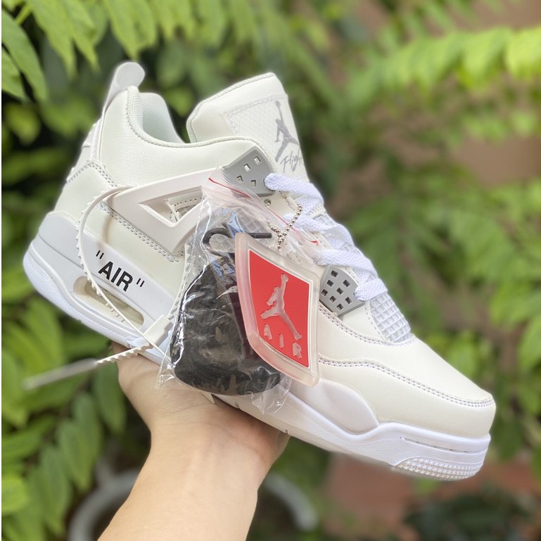 Giày air Jordan 4 trắng Full, Giày thể thao JD4 nam nữ siêu hot Fullboxbill+ tặng dây | BigBuy360 - bigbuy360.vn