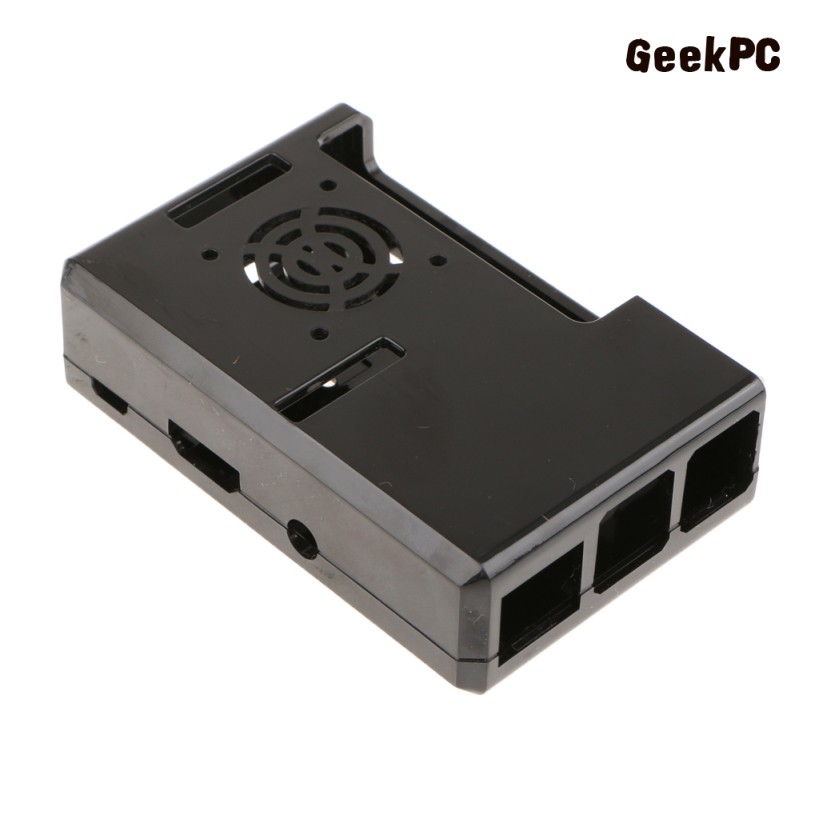 Hộp Bảo Vệ Bằng ABS Màu Đen Kèm Quạt Làm Mát Cho Raspberry Pi 3 Model B