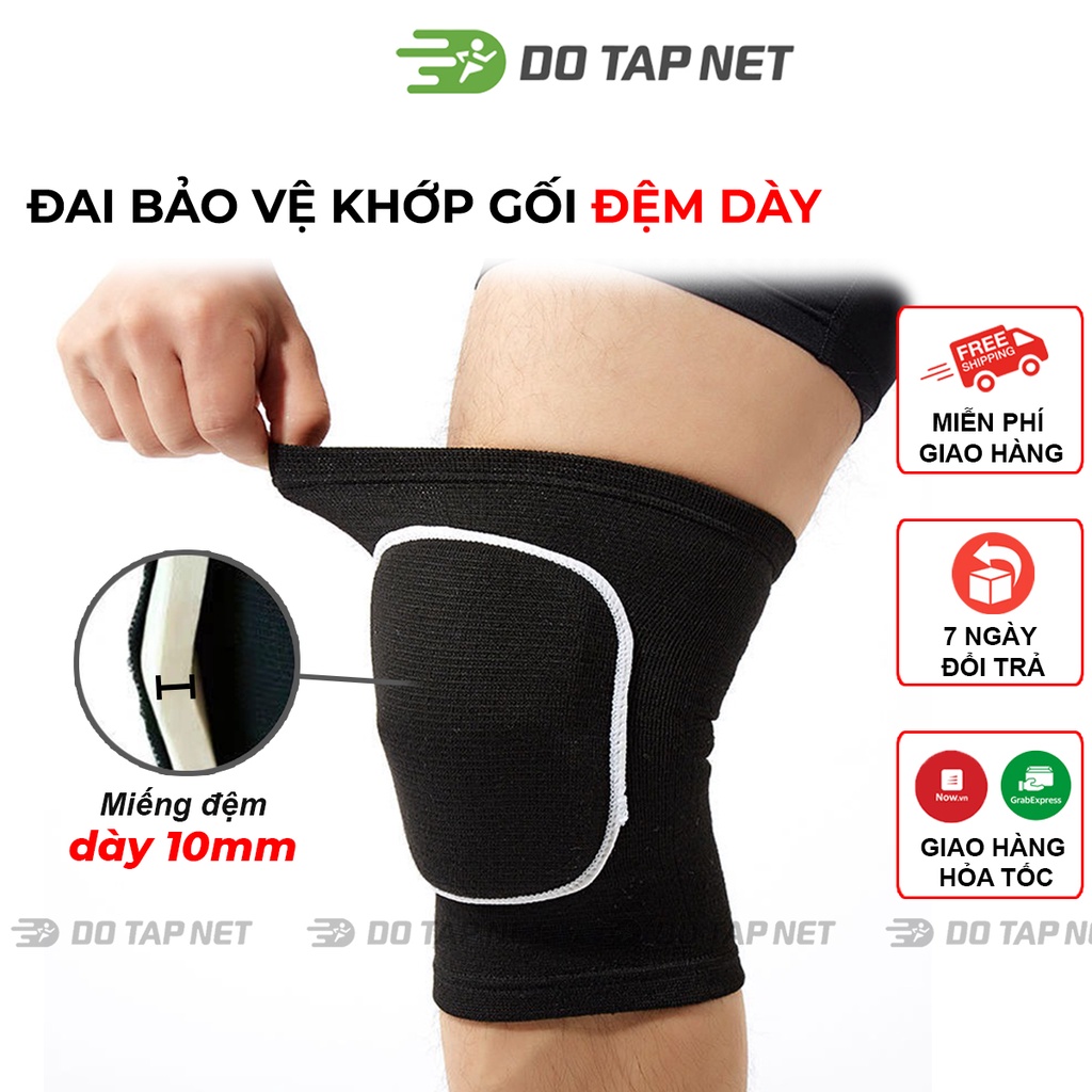 Đai bảo vệ đầu gối, bó gối thể thao với miếng lót đệm dày