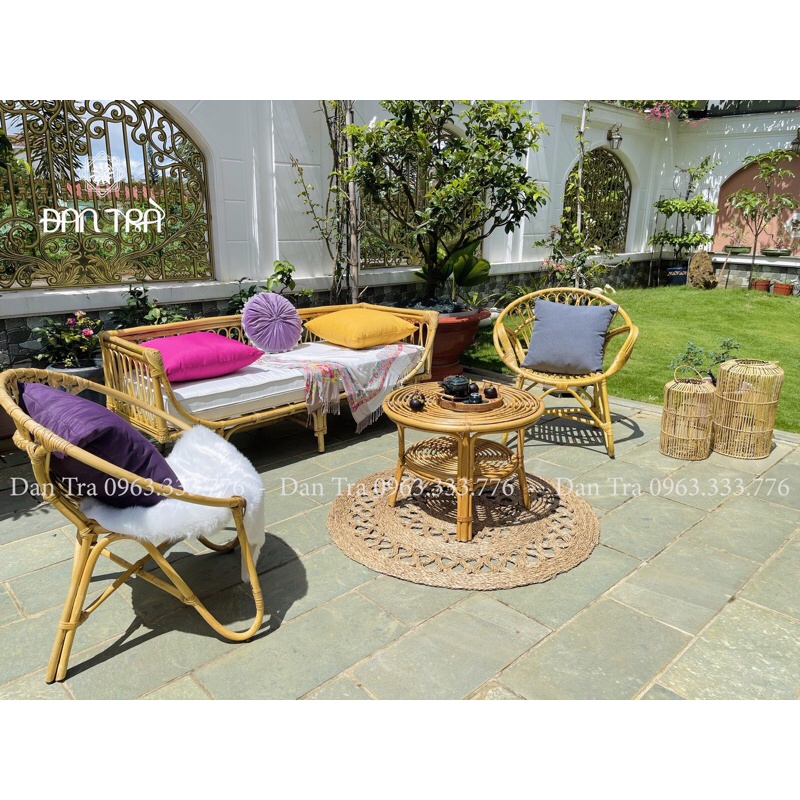 Ghế Mây Đơn Tai Thỏ, Ghế Đơn Mây Thư Giãn, Mây Tre Handmade Tự Nhiên, Ghế Mây ĐAN TRÀ, Nội thất Mây Tre Đan