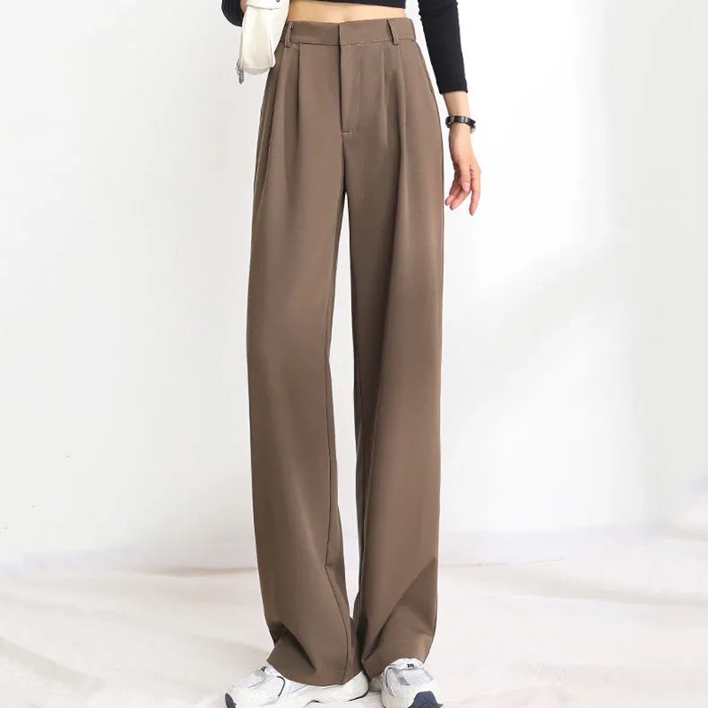 Quần dài IELGY lưng cao dáng rộng mỏng thời trang cá tính thông dụng dành cho nữ