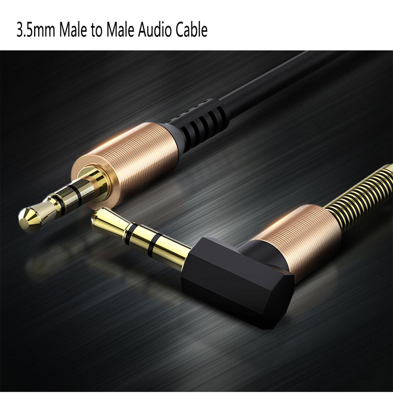 Cáp âm thanh 3.5mm Male to Male Audio Elbow linh hoạt 1M Aux Line Laptop TV DVD