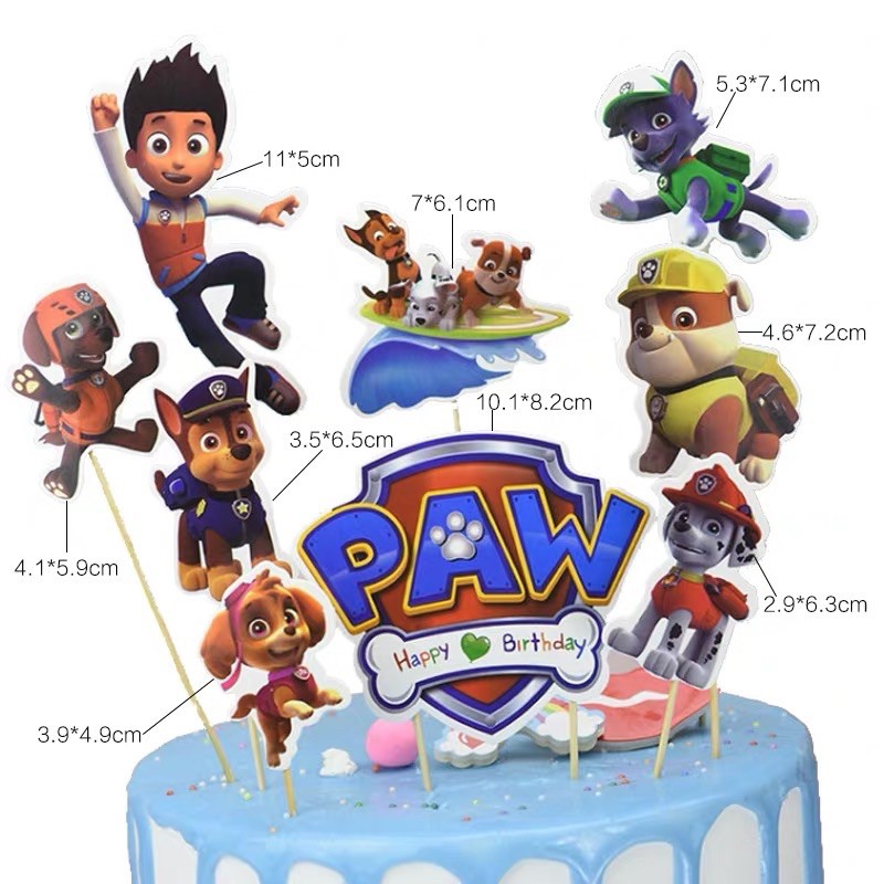 12pc Paw Patrol Cake Topper mini figures toy Doll play set cake decoration
