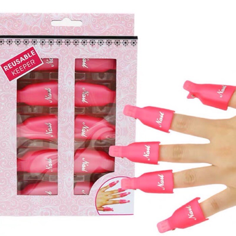 kẹp ủ móng tay, kẹp ủ phá gel,ủ phá set 10 cái chuyên dụng tiện lợi cho thợ nail