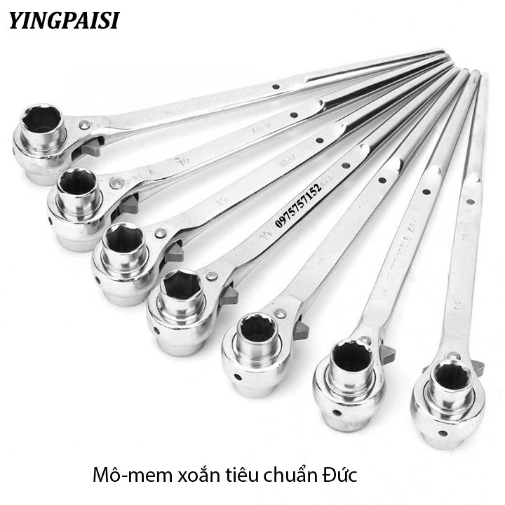 Cờ lê đuôi chuột trắng 19-22 mm, cờ lê giàn giáo tự động YINGPAISI thép CR-V, tuýp giàn giáo đa năng 2 đầu (Màu trắng)