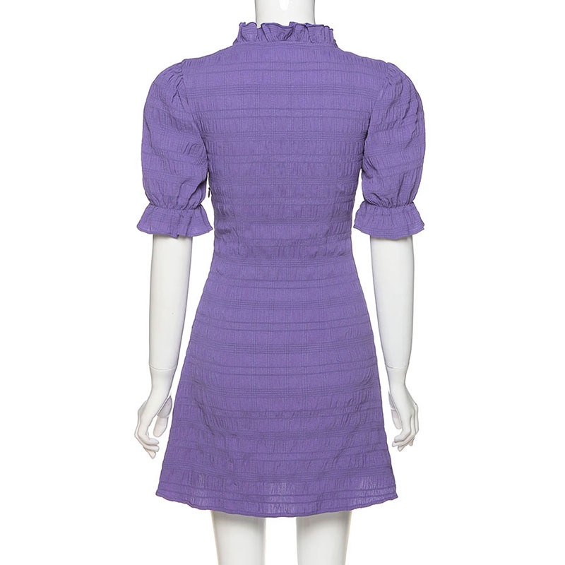 Đầm Ngắn Tay Cổ Chữ V Dáng Rộng Thời Trang Dành Cho Nữ