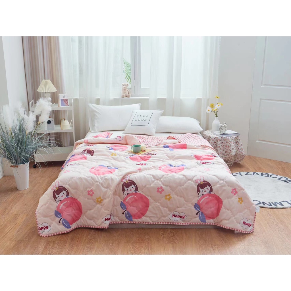 Chăn Hè Vải Cotton Đũi Mềm Mại, Thoáng Mát,Đa Dạng Mẫu Mã, Màu Sắc